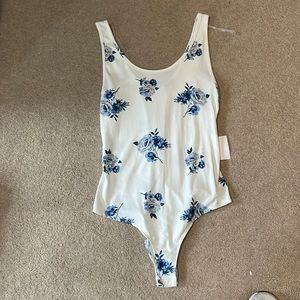 Charlotte Russe (m) white floral bodysuit